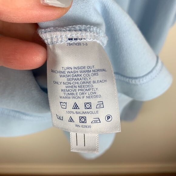 Land's End Light Blue Men’s Long Sleeve Knit Polo - Picture 7 of 11